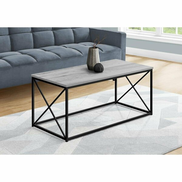 Daphnes Dinnette 40 in. Coffee Table Grey - Black Metal DA3061507